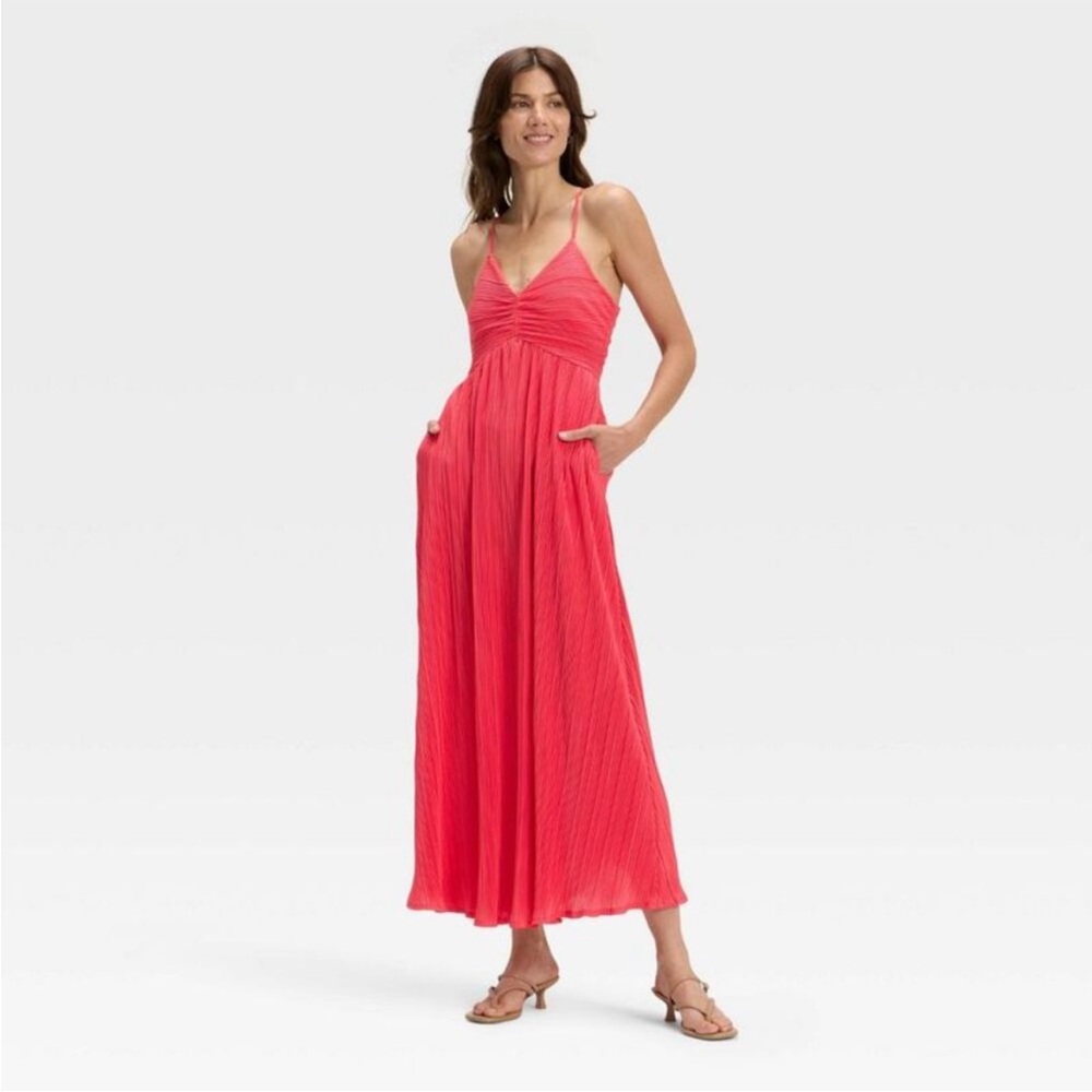 a new day Coral-Pink Spaghetti-Strap Maxi Dress